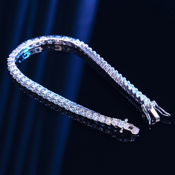 18k gold diamond tennis bracelet - Picture 3 of 11